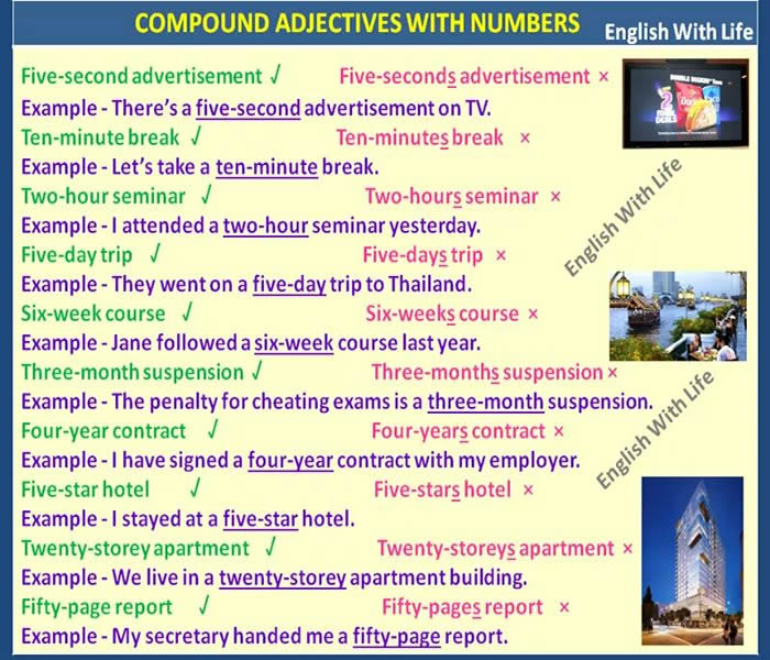 Compound Adjectives With Numbers Vocabulary Home