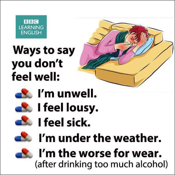 Ways To Say You Don’t Feel Well Vocabulary Home