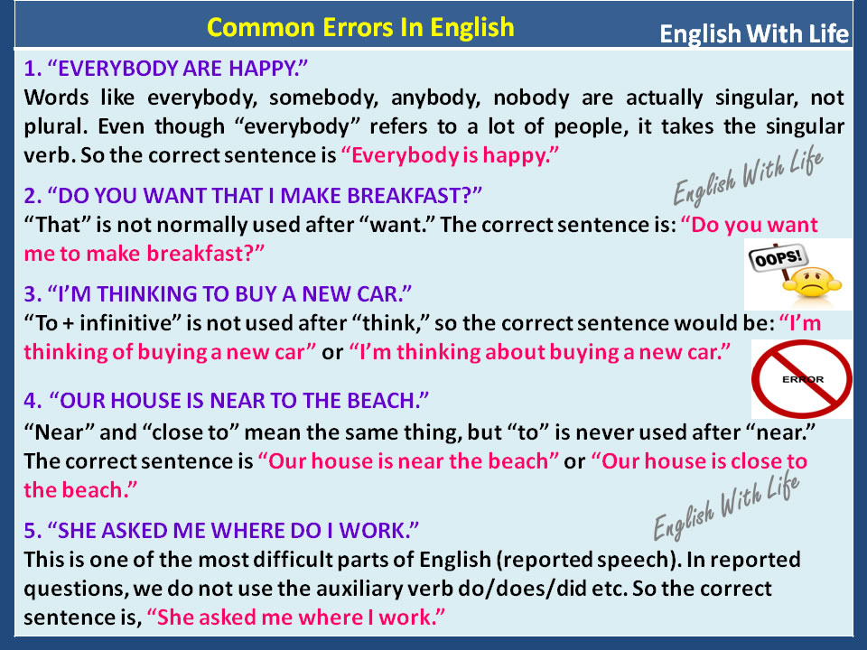 200 Common errors we make in everyday English 