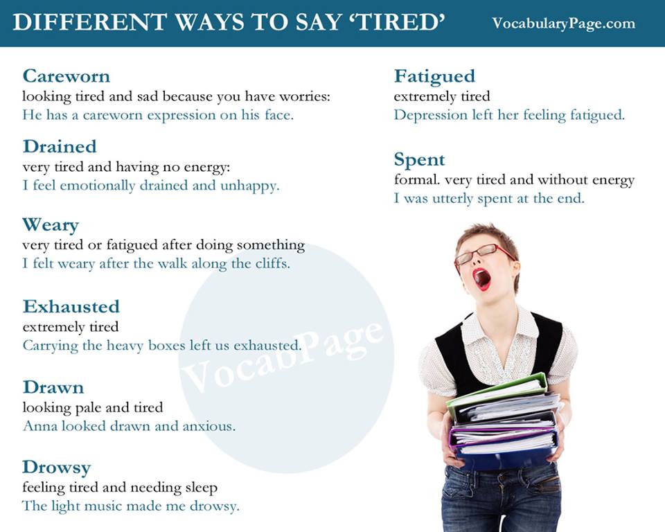 Phrases To Describe Tiredness