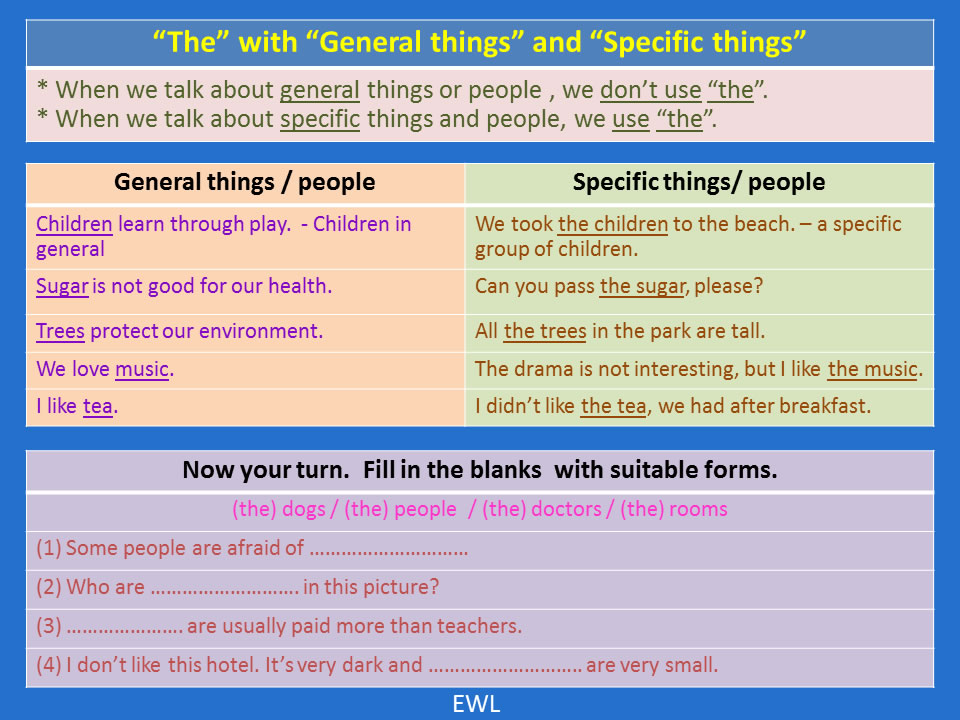 Specific Things Vocabulary Home