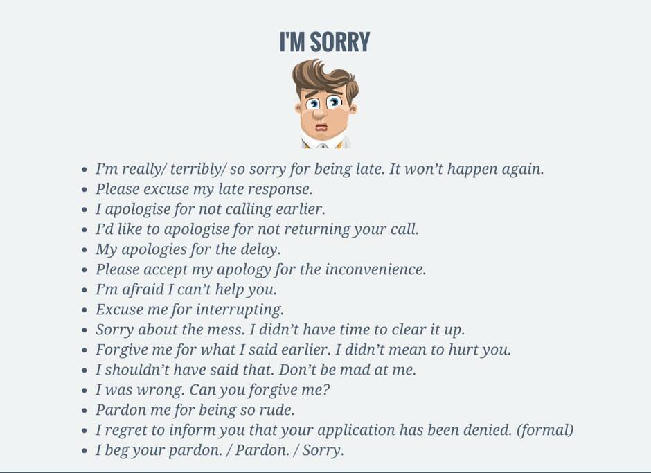 Another Way To Say I M Sorry