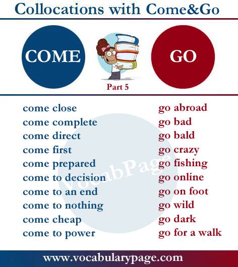Collocations with Come and Go