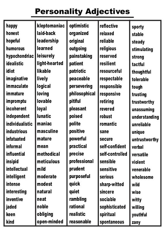 personality-adjectives
