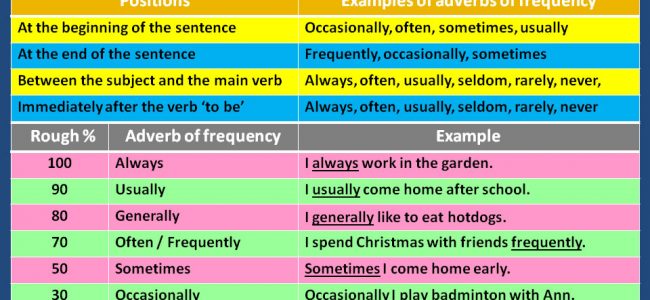 adverb of frequency | Vocabulary Home