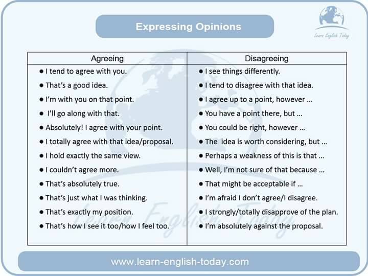 Expressing Opinions - Agreeing and Disagreeing